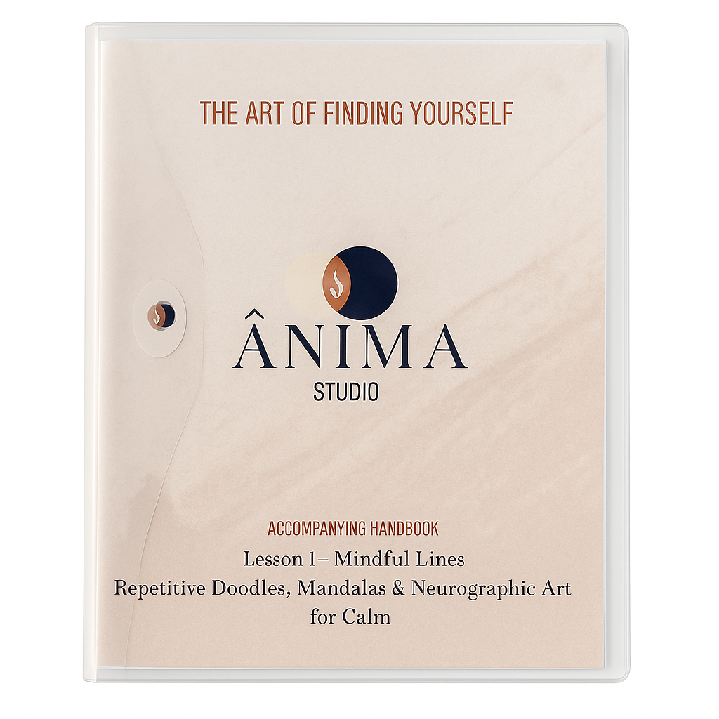 Art kit and Online Workshop : Mindful Lines Mandalas, Repetitive Doodles and Neurographic Art for Calm